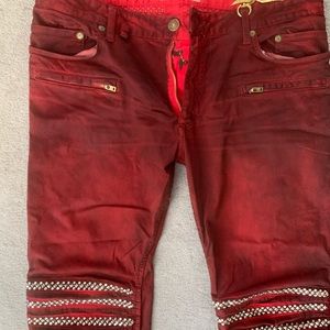 Red Robin Motard jeans with crystals and studs